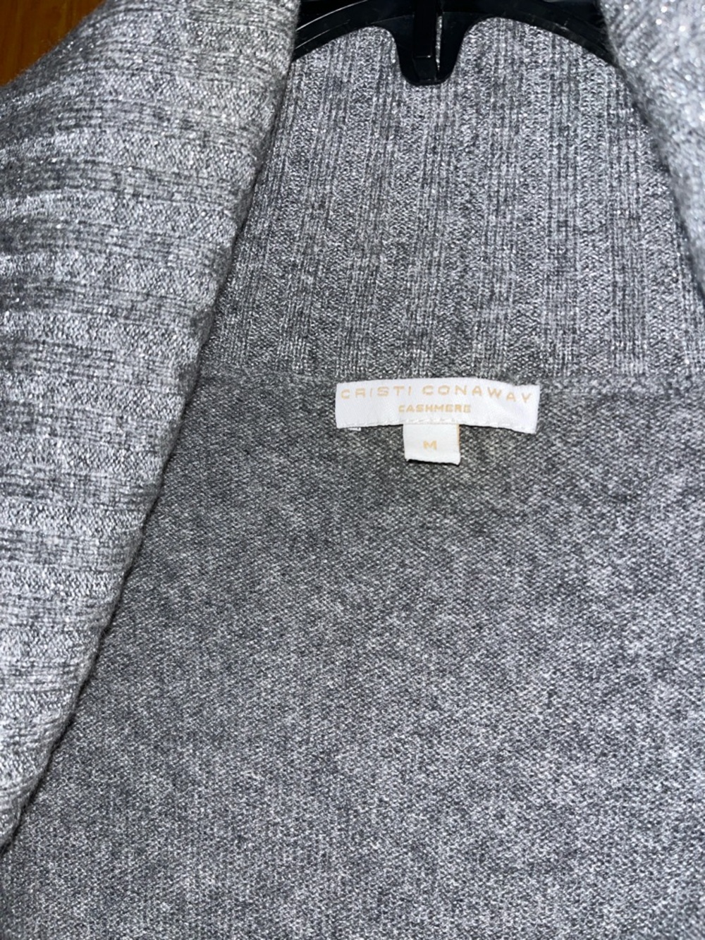 Women's Open-Front Gray Shawl Collar Cardigan Sweater - Picture 3 of 9